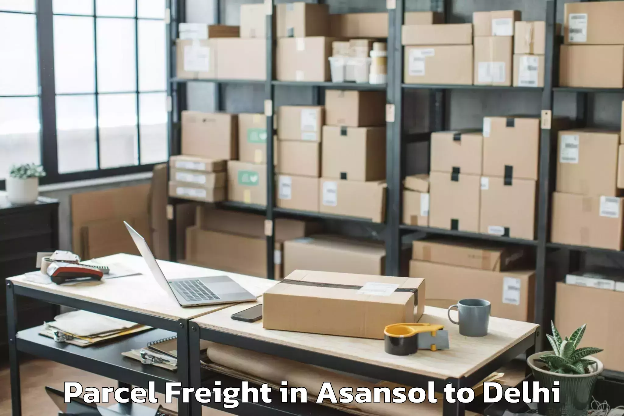 Easy Asansol to Unity One Mall Cbd Shahdara Parcel Freight Booking